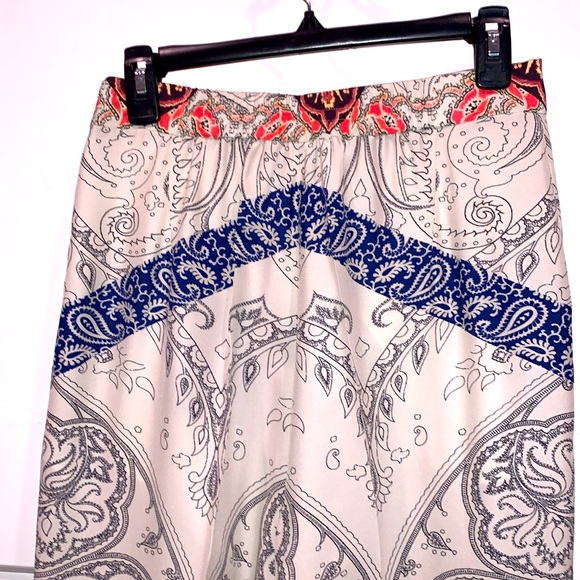 NWT Etro Patchwork printed silk wide-leg Italian made trousers Sz 42 - Picture 10 of 16